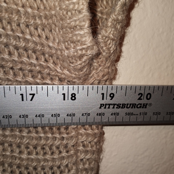 LRL Beige Super Soft Deep Cowl Neck Coastal Wool Blend Sweater S - Picture 7 of 9